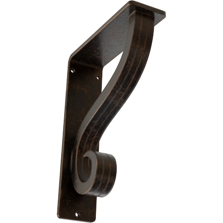 Ekena Millwork Ashford Triple, Wrought Iron Bracket, (Triple center brace), Antiqued Bronze 2"W  x 5 1/2"D x 8"H BKTM02X05X08TASABZ